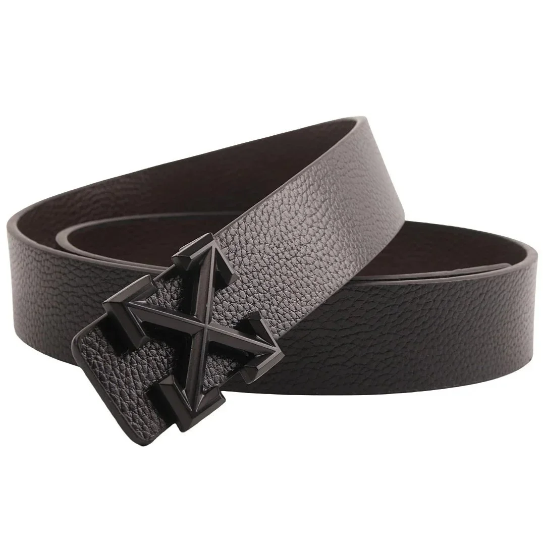 Off-White OW Cross Belt Black Leather Belt
