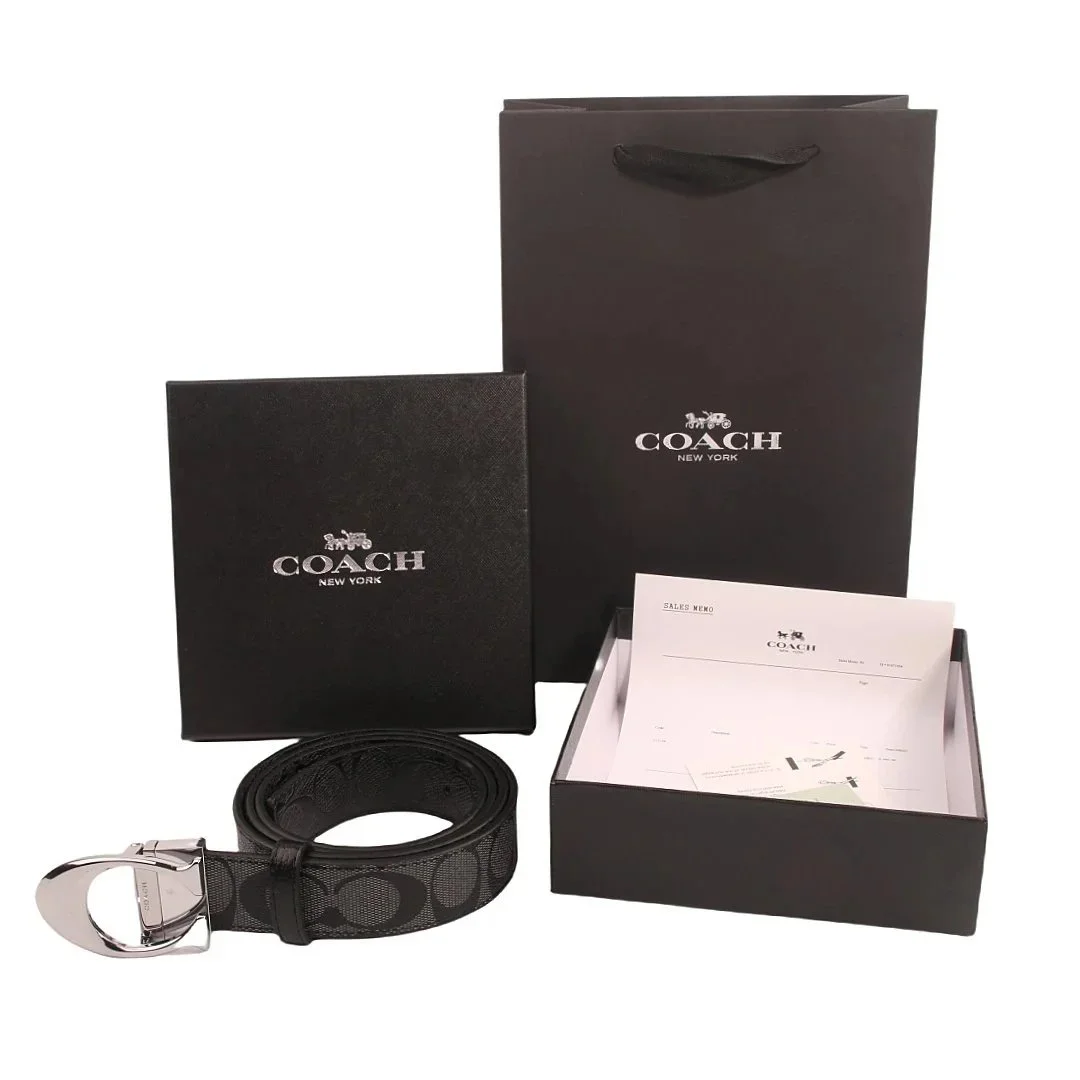 Coach Signature Belt Black Leather Belt