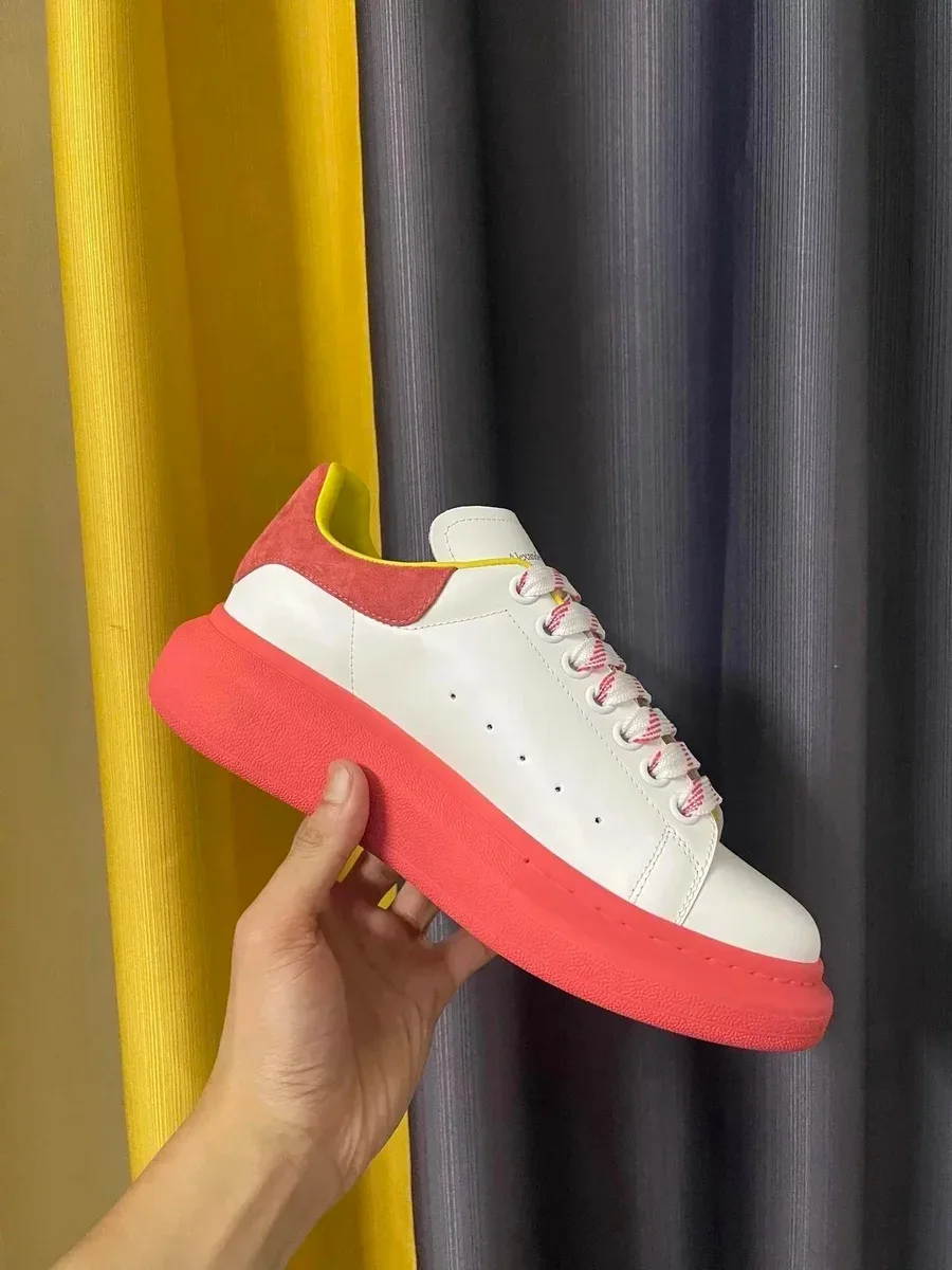 Alexander McQueen McQueen Oversized White Coral Sneakers