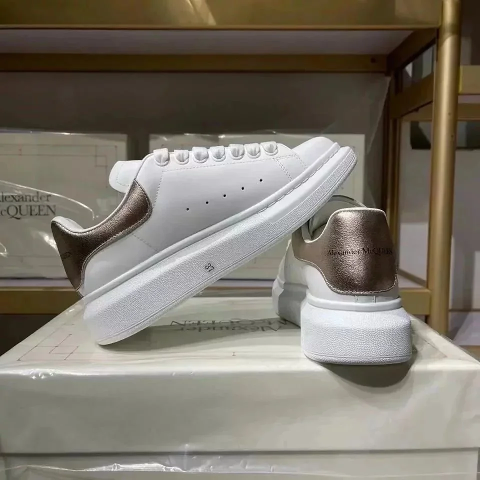 Alexander McQueen Oversized White & Bronze Sneakers