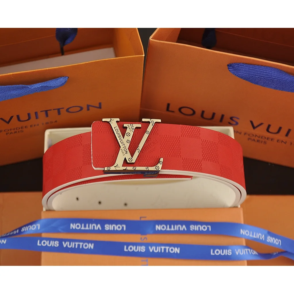 Louis Vuitton Tabi Red Leather Belt