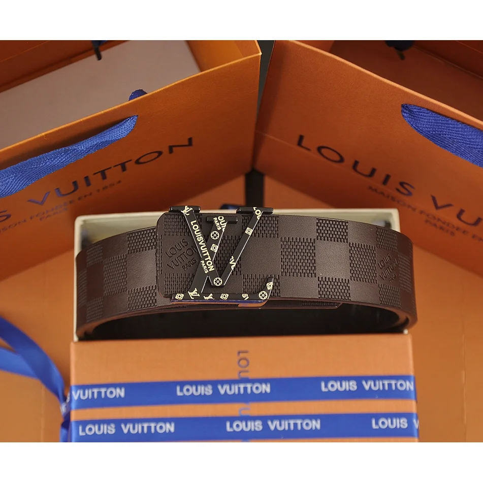Louis Vuitton Damier LV Belt Brown