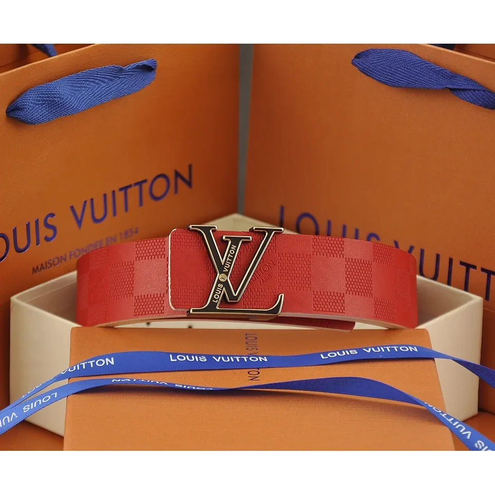 Louis Vuitton Tabi Red Leather Belt
