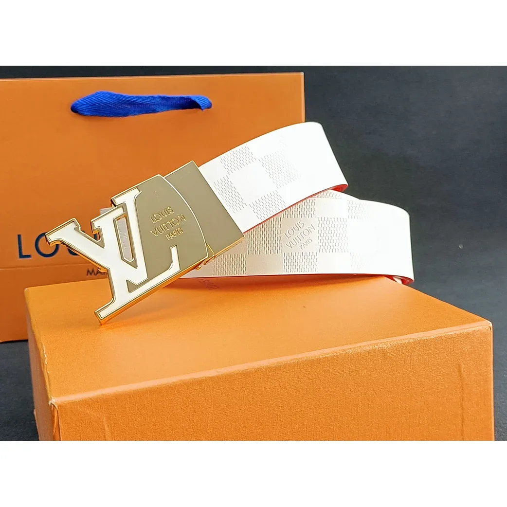 Louis Vuitton Tabi White Leather Belt