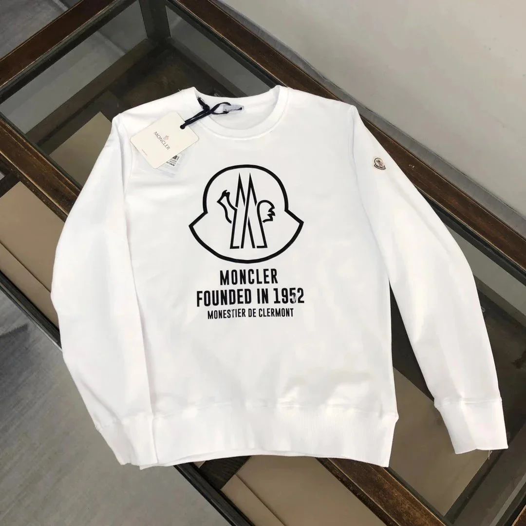 Moncler White Logo Crewneck Sweatshirt