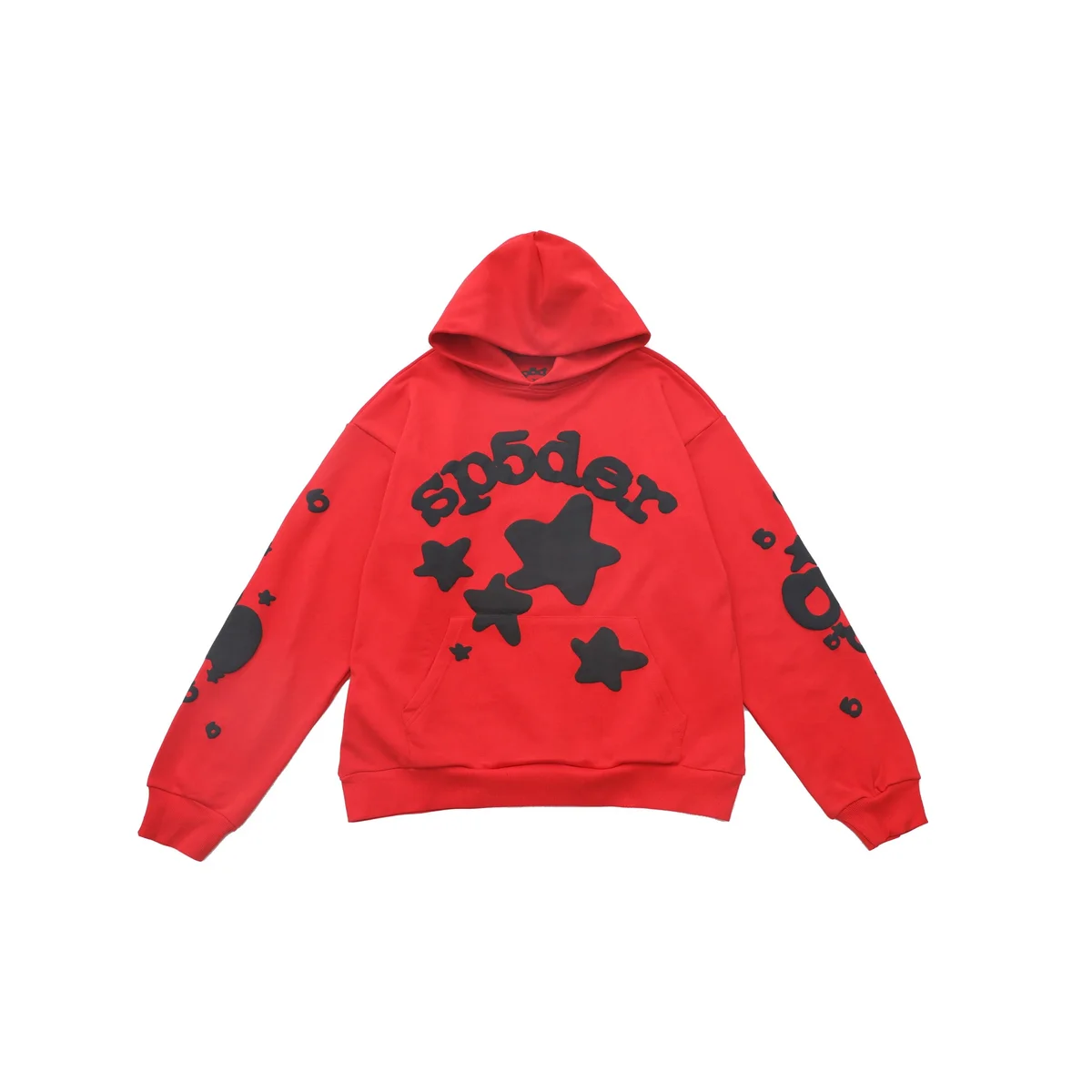 SP5DER Spider Red Star Print Hoodie