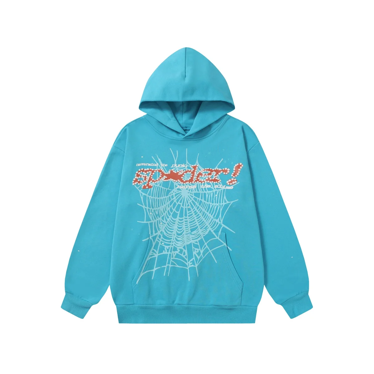 Unisex Blue Spider Web Graphic Hoodie