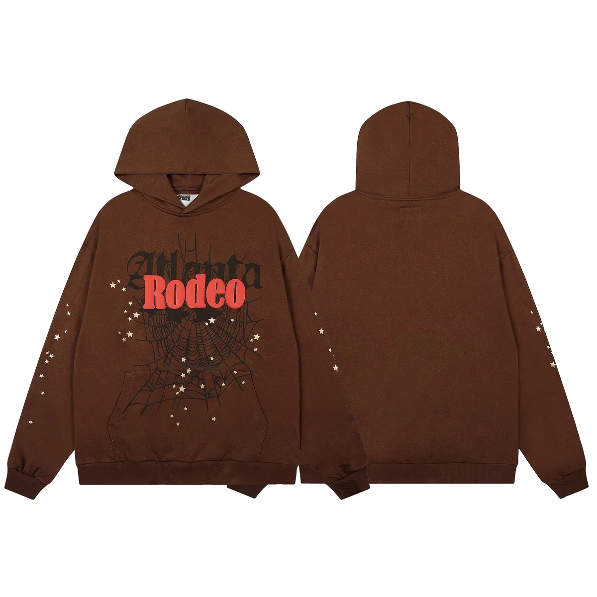 Unisex Rodeo Spider Web Brown Hoodie