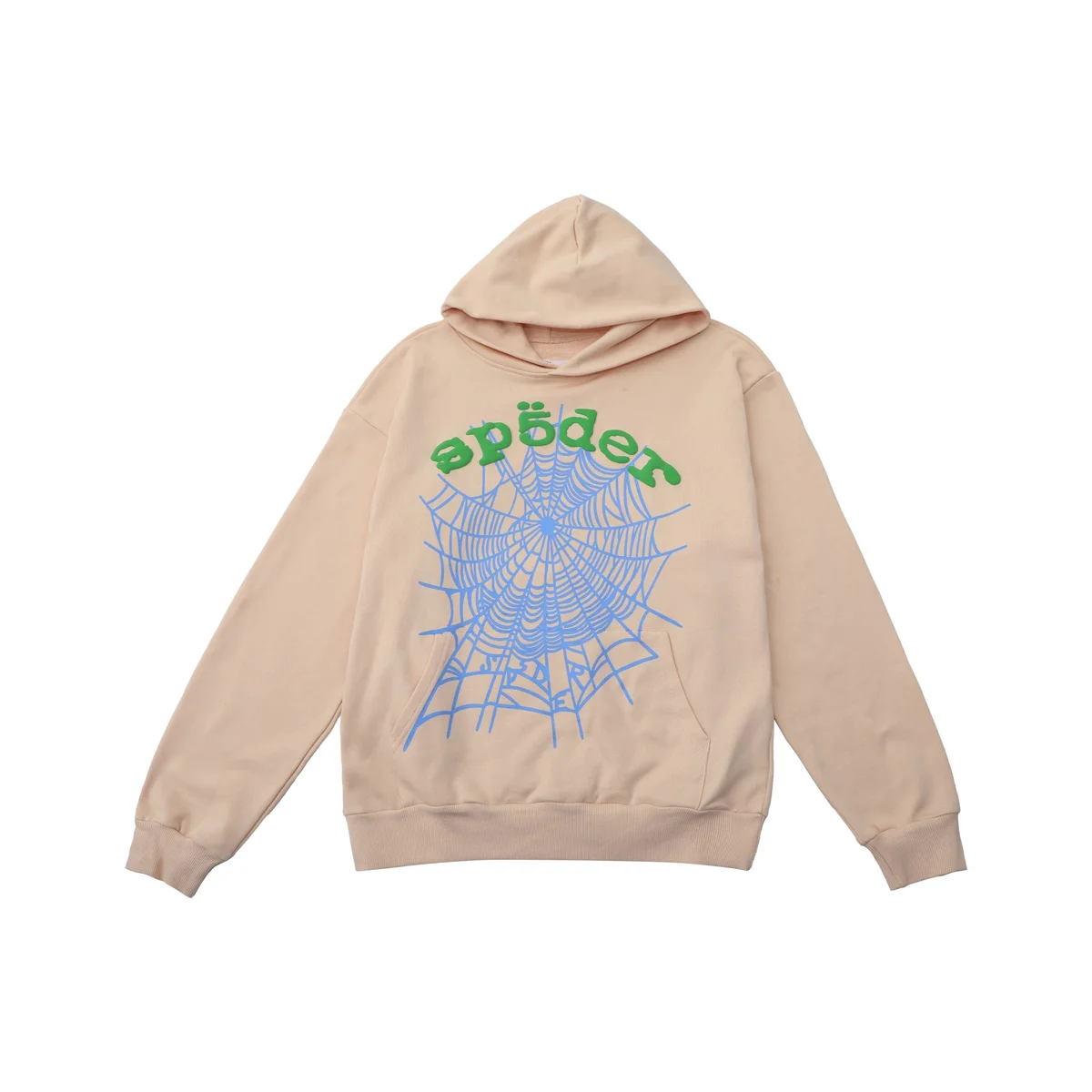 SP5DER Spider Web Print Hoodie Cream