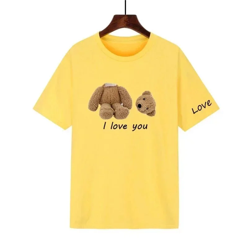 Yellow Bear Print T-Shirt Casual Top