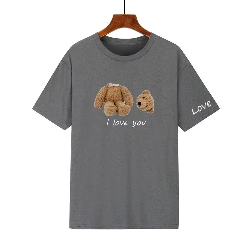 Unisex Grey Bear Print T-Shirt