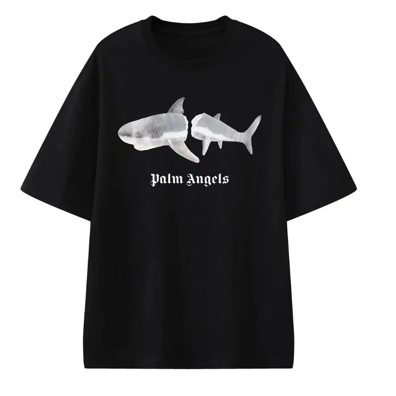 Palm Angels Shark Print Black T-Shirt