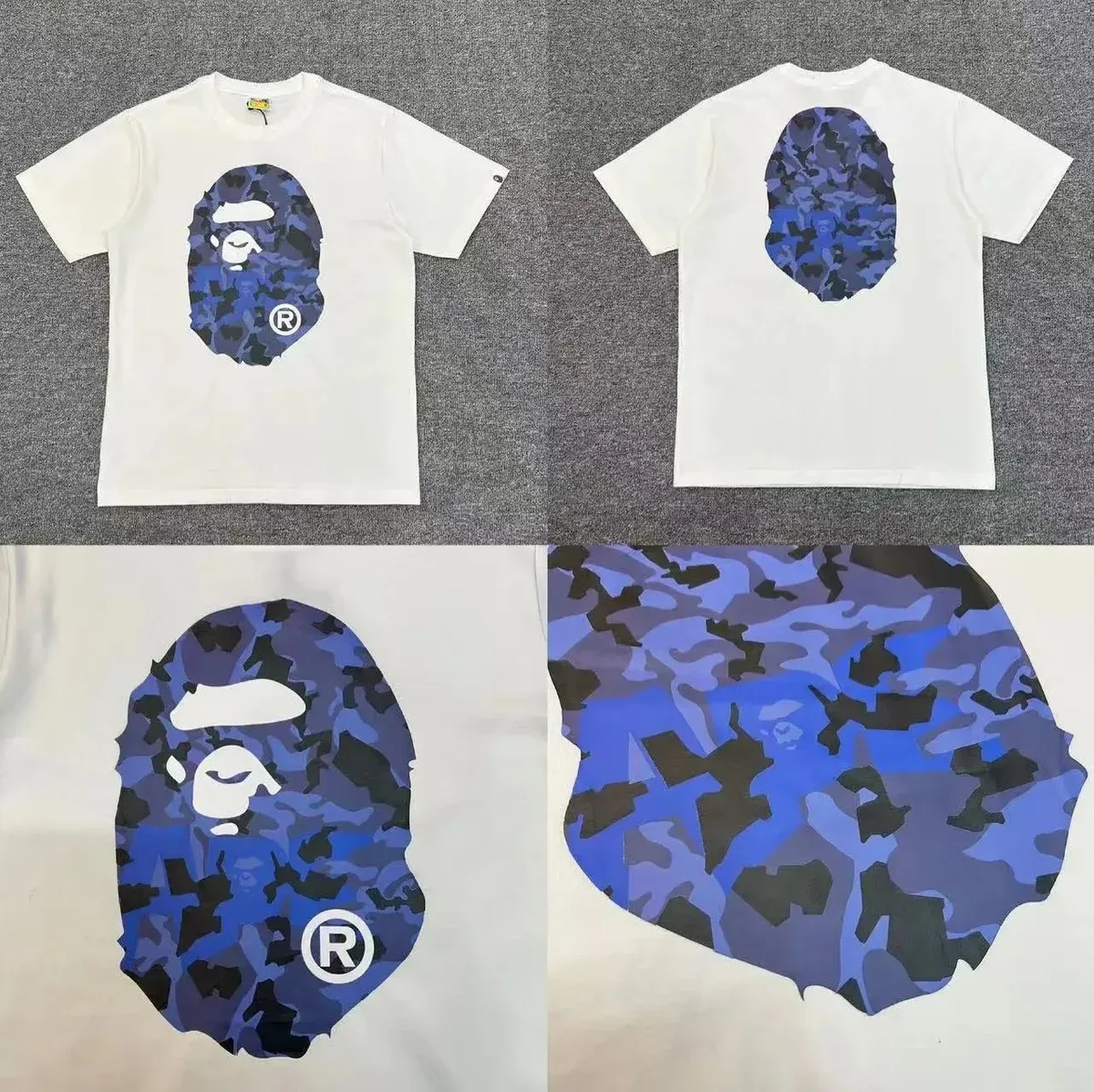 A Bathing Ape BAPE STA Blue Camo White T-Shirt