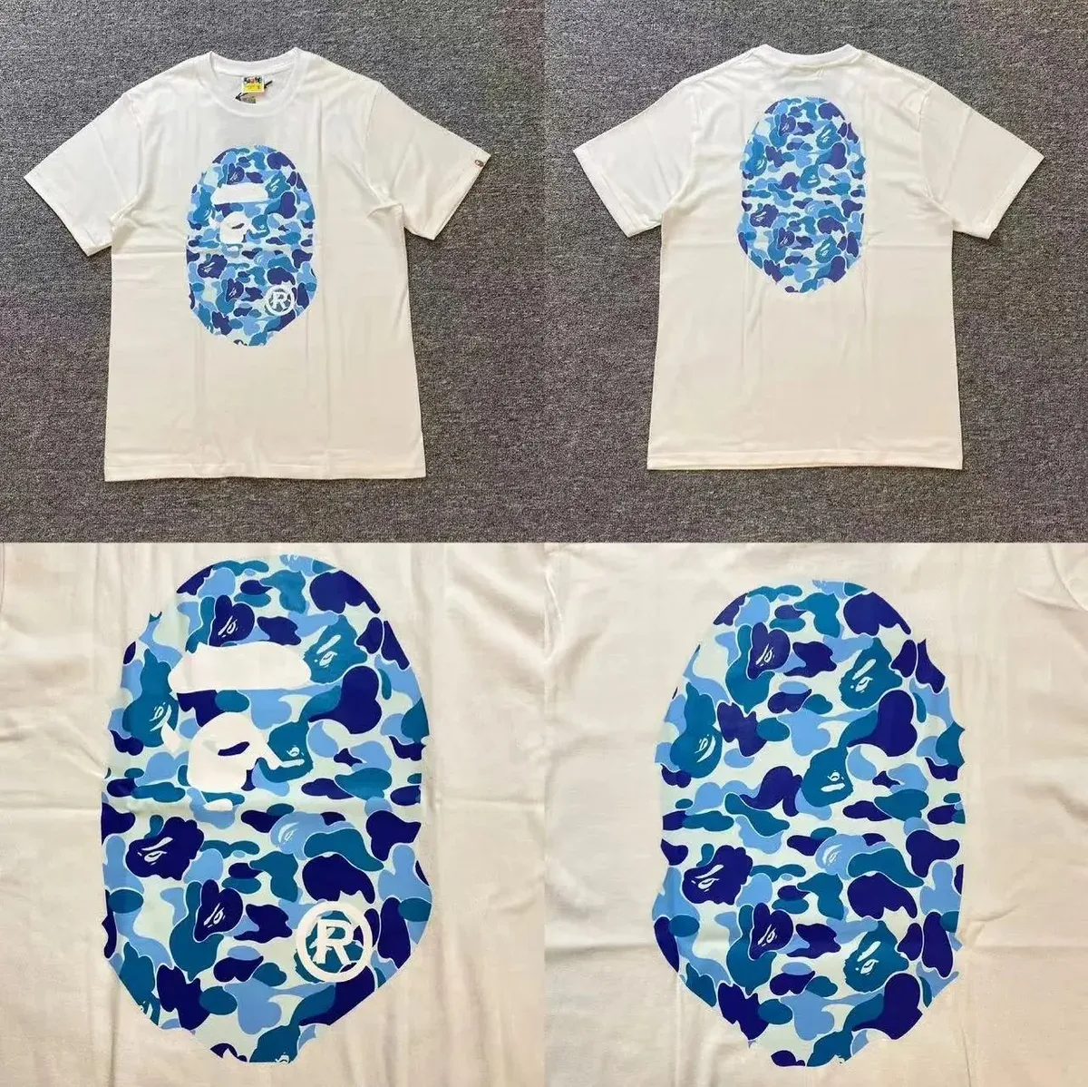 A Bathing Ape BAPE STA Blue Camo White T-Shirt