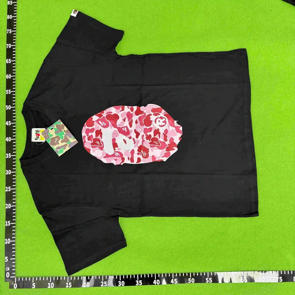 A Bathing Ape BAPE STA Black with Pink Camo Skull T-Shirt