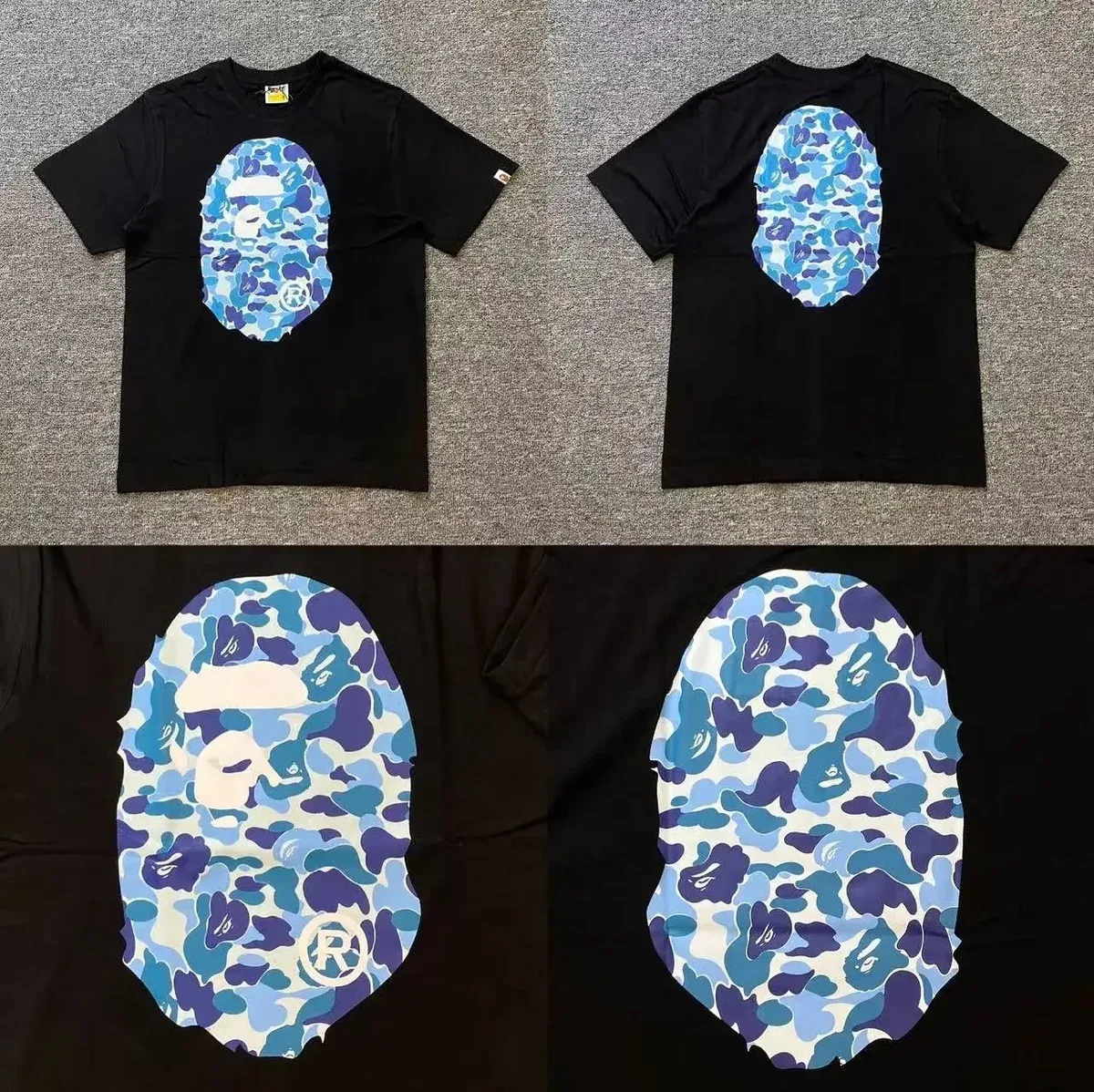 A Bathing Ape BAPE STA Blue Camo Black T-Shirt