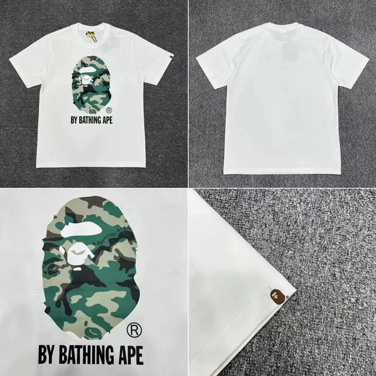 A Bathing Ape BAPE STA Camo Head White T-Shirt