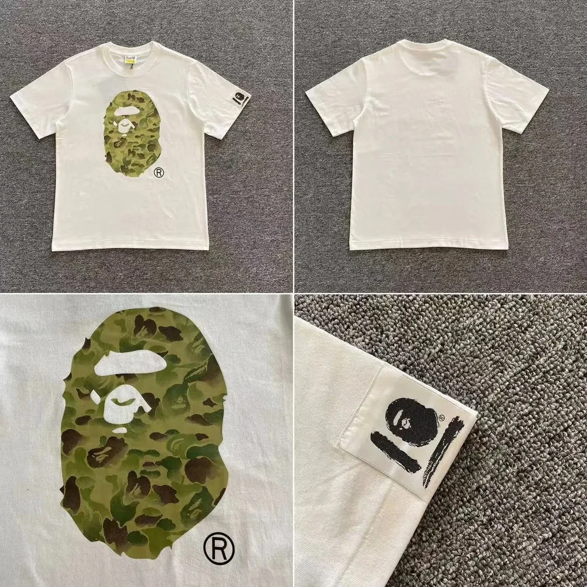 A Bathing Ape BAPE STA Camo Head White T-Shirt