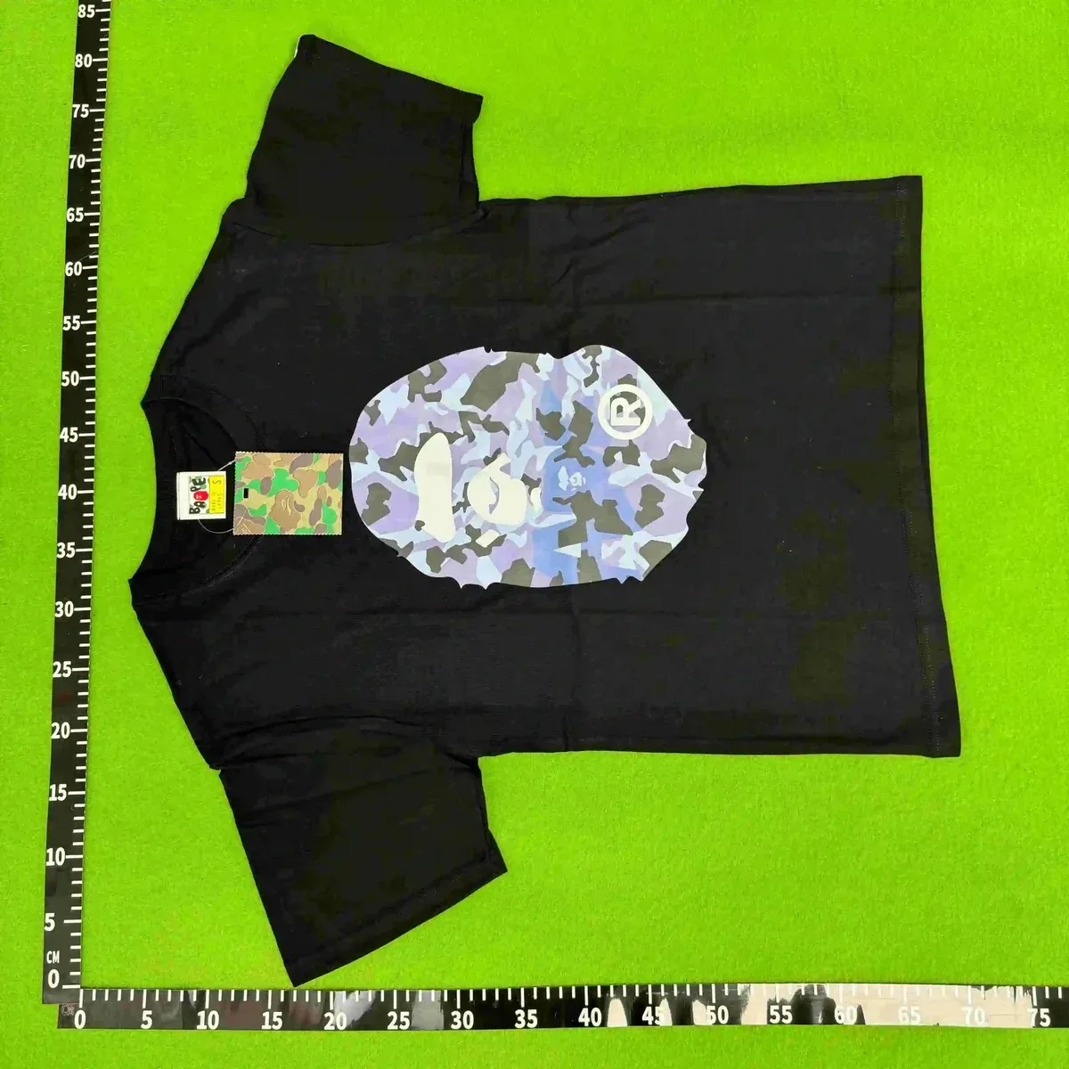 BAPE STA Black with Blue Camo Graphic T-Shirt