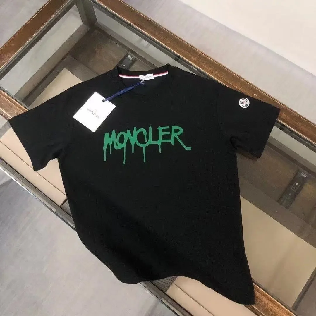 Moncler Green Logo Black T-Shirt