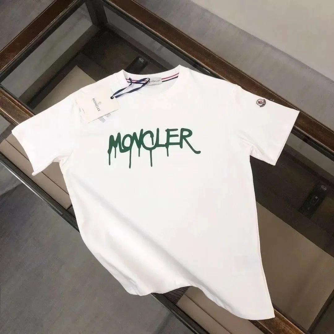 Moncler White Dripped Logo T-Shirt