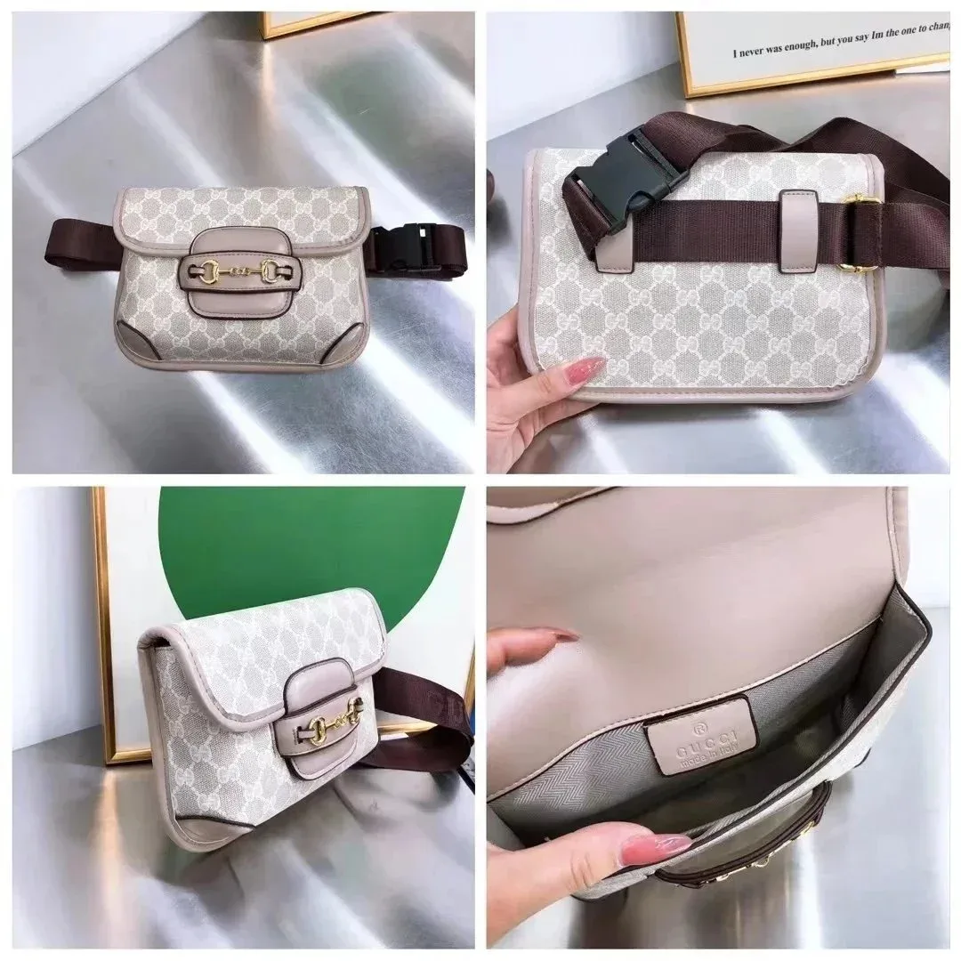 Gucci GG Marmont Beige Canvas Belt Bag