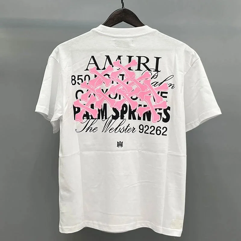 Amiri White Pink Bones T-Shirt