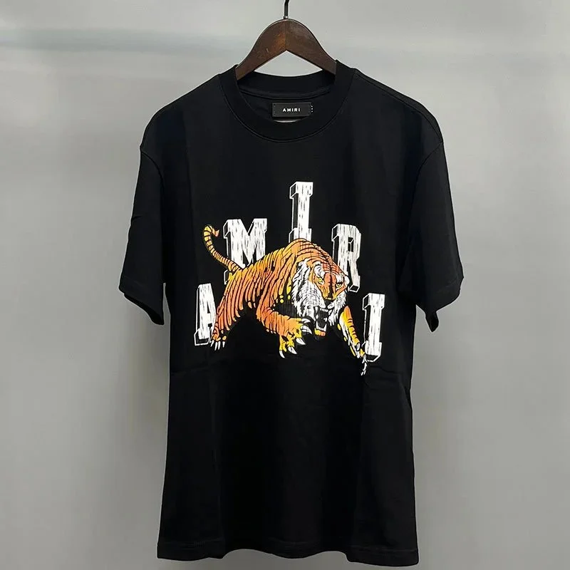 Amiri Black Tiger Print T-Shirt