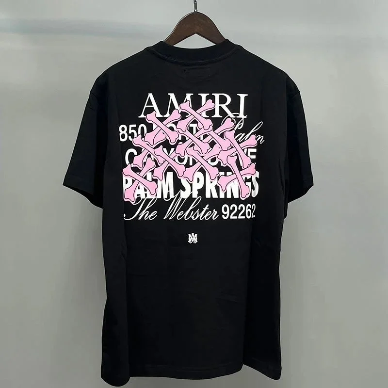 Amiri Black Pink Bones T-Shirt