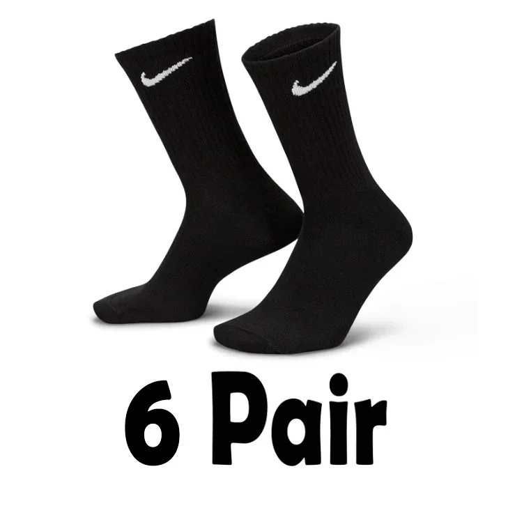 Nike High-Black 6 Pair Socks