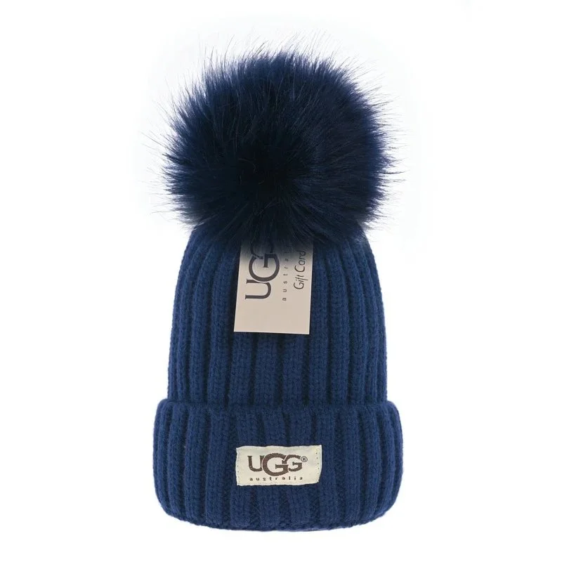 UGG Navy Pom Beanie Hat