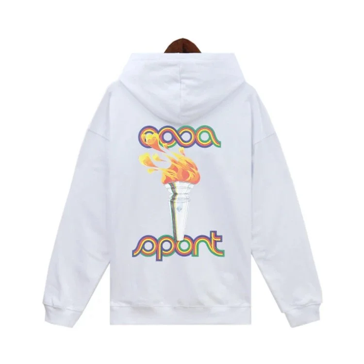 White Sport Flame Hoodie