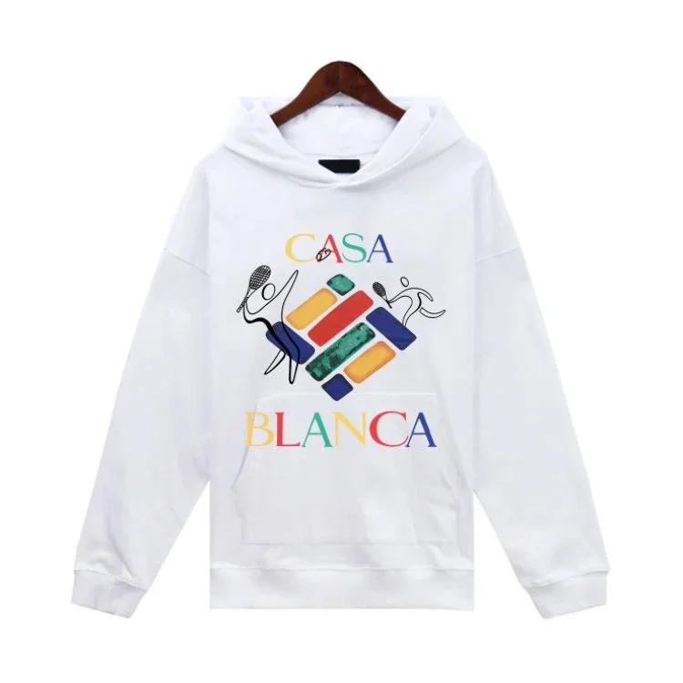Casa Blanca Color Block Hoodie White Casual
