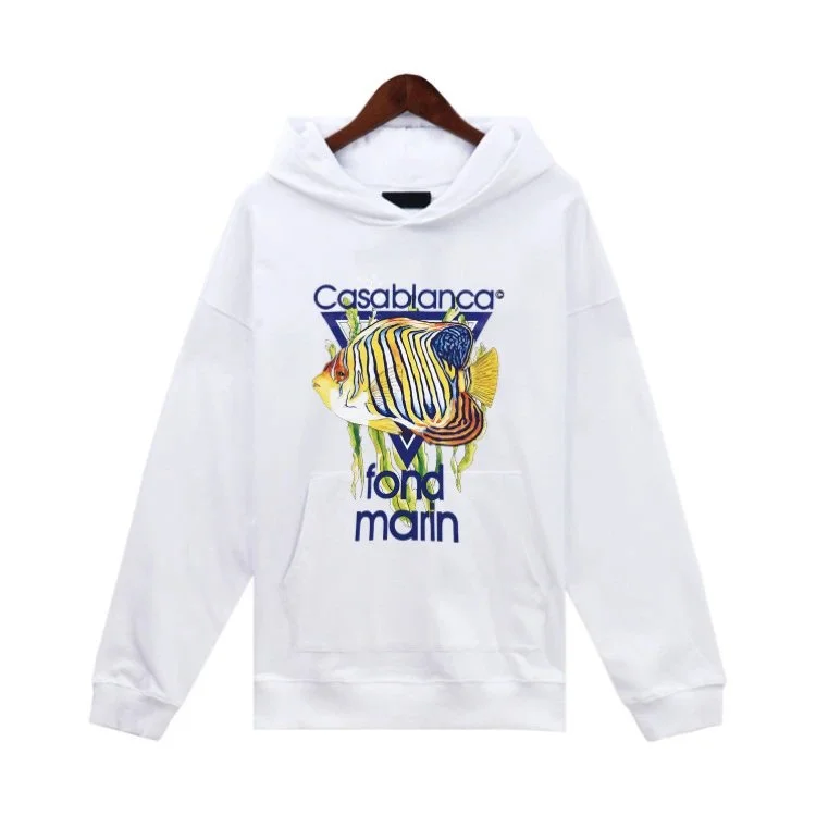 Casablanca White Fond Marin Hoodie