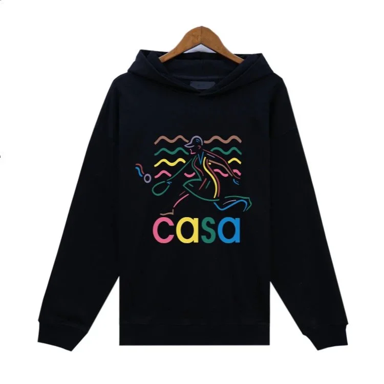 Casa Colorful Graphic Hoodie Black