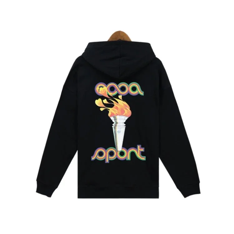Black 'Casa Sport' Hoodie with Torch Print