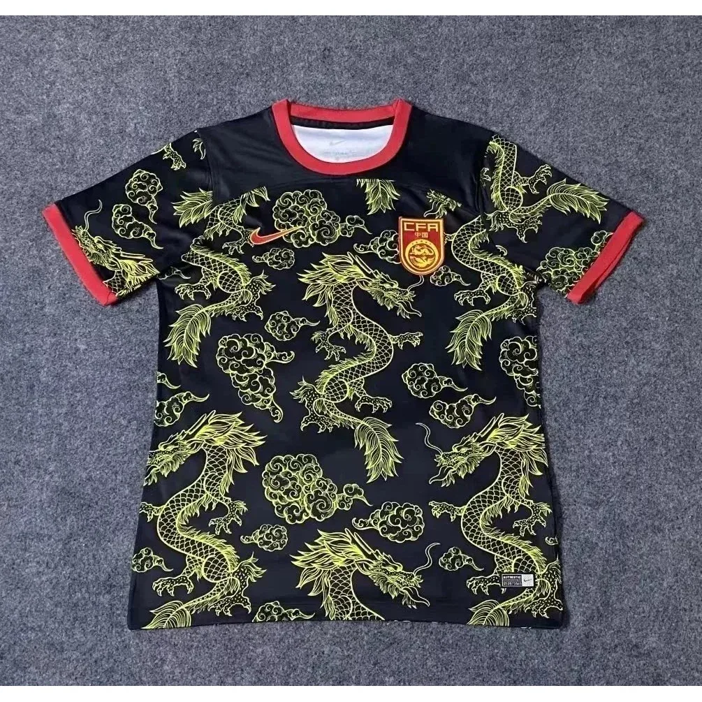 Nike CFA Chinese Football Jersey Black/Gold Dragon