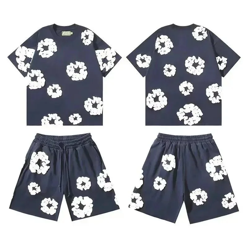 Abstract Floral Navy & White Co-ord Set