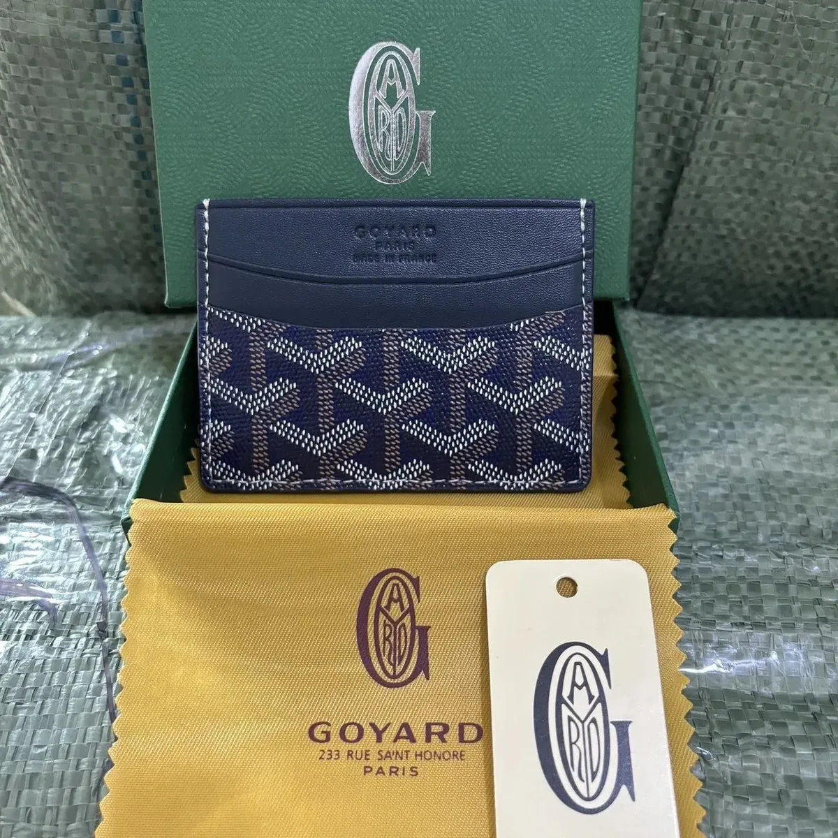 Goyard Navy Goyardine Card Holder