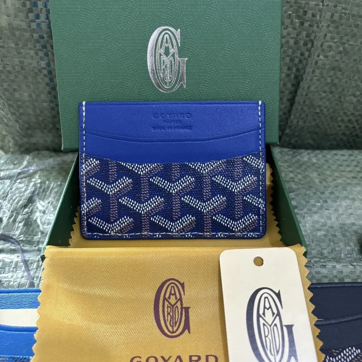 Goyard Blue Goyardine Card Holder