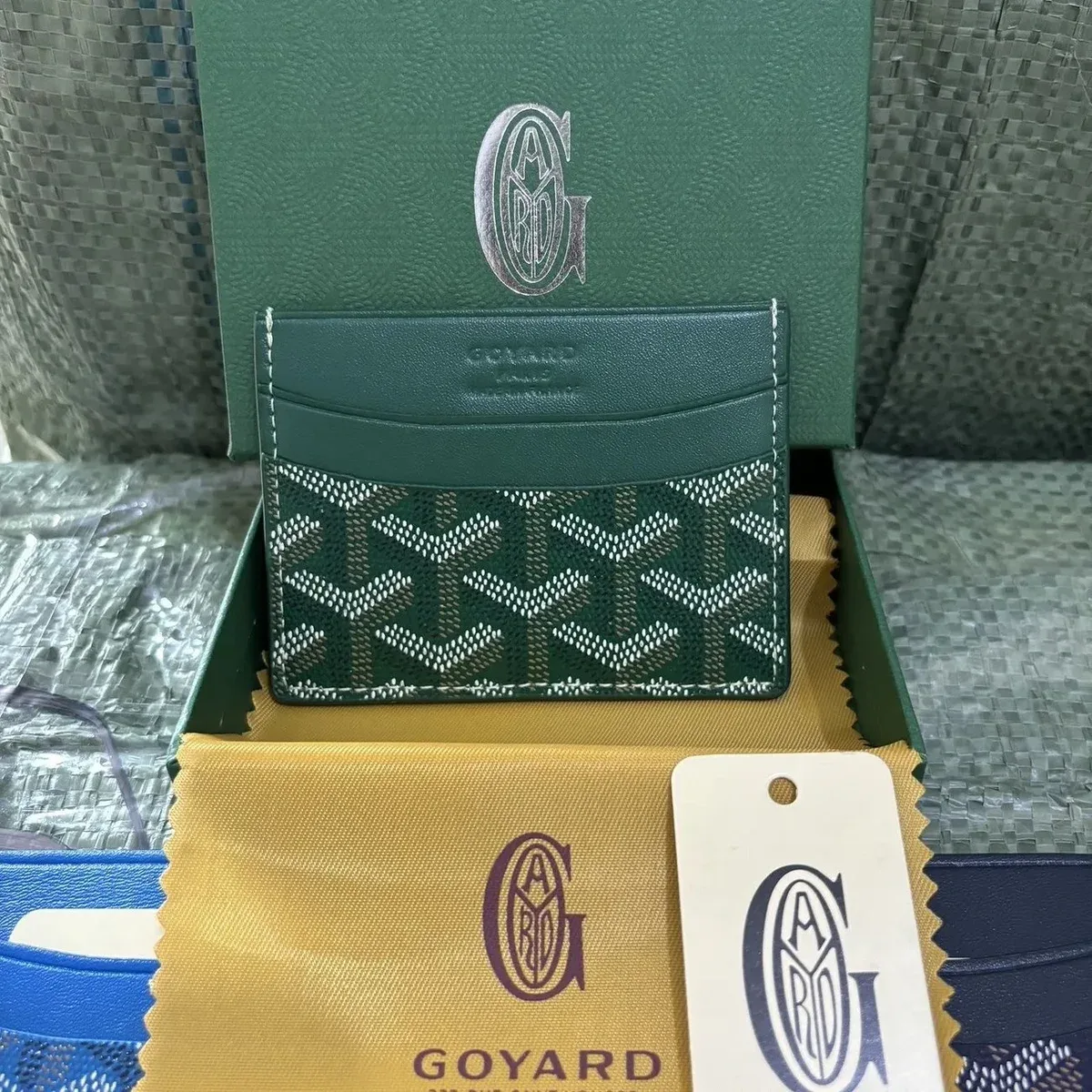 Goyard Card Holder 31 Green Goyardine