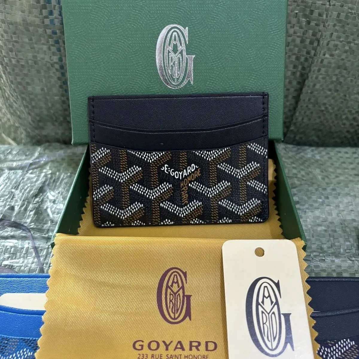 Goyard Card Holder Goyardine Black