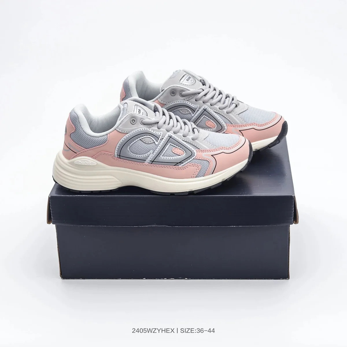 Dior CD Logo Pink & Grey Sneakers