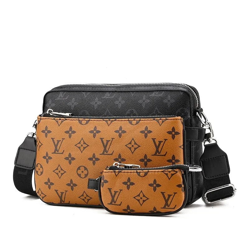 Louis Vuitton Neverfull Monogram Crossbody Bag Camel/Black
