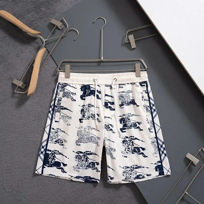 Printed Shorts White/Blue Casual Shorts