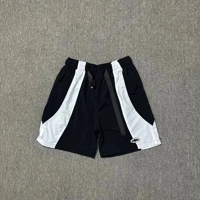 Black and White Panelled Shorts Casual