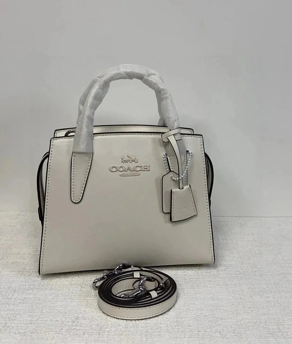 Coach Signature Mini Tote Cream Leather Handbag
