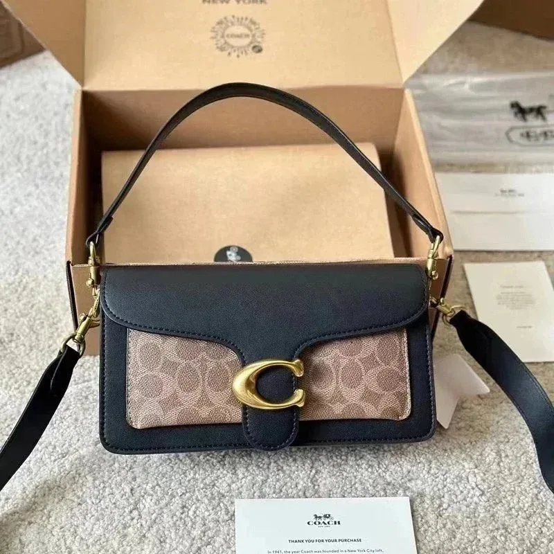 Coach Tabby Signature C Bag Black & Tan Crossbody