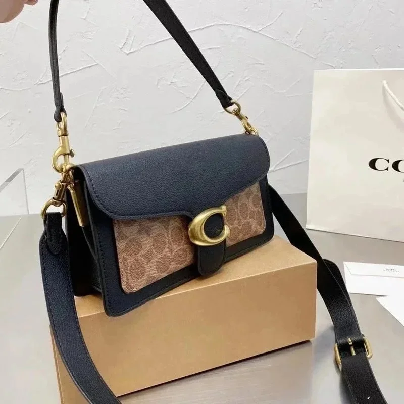 Coach Tabby Signature C Bag Navy & Tan Crossbody