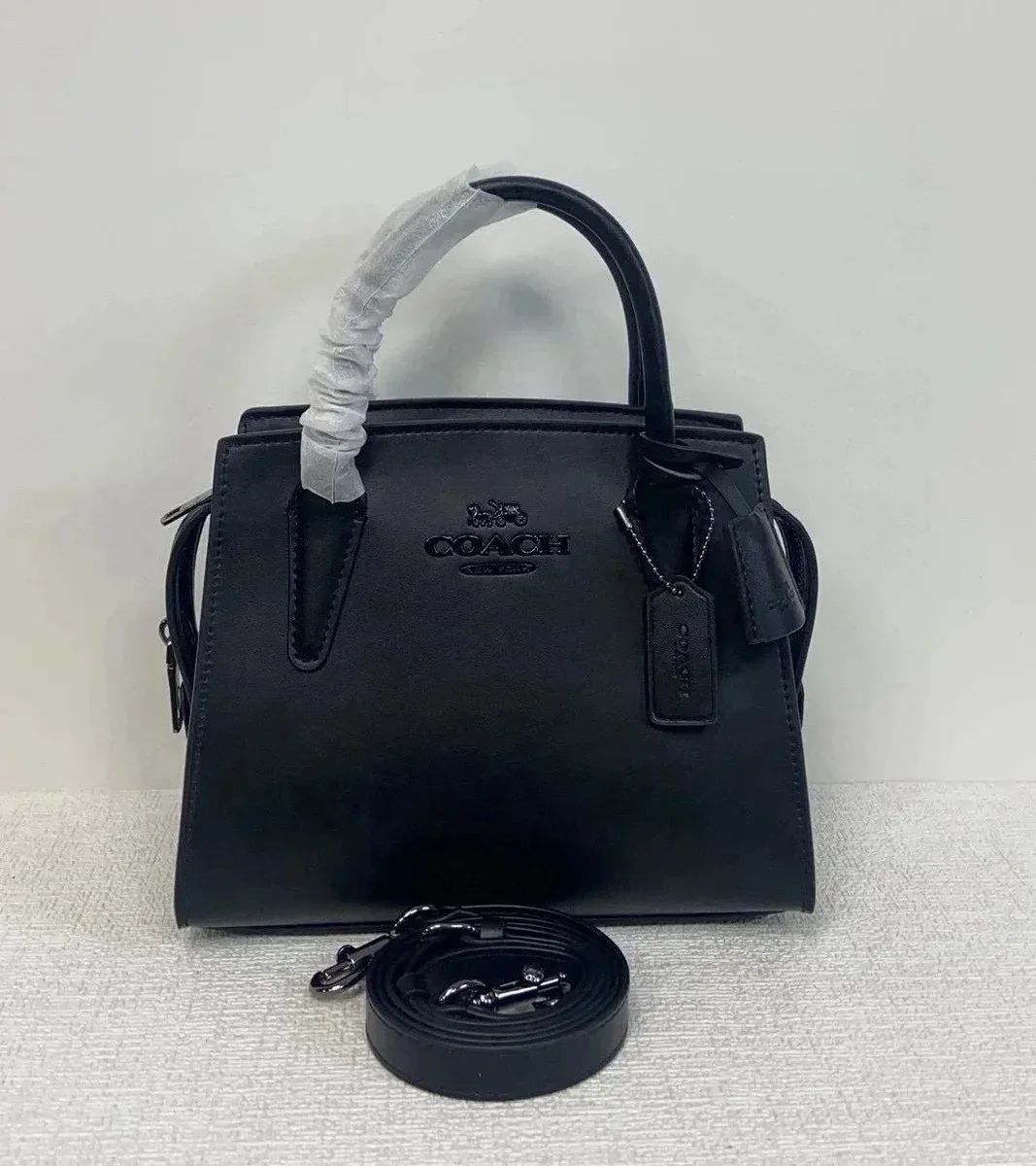 Coach Black Leather Tote Bag